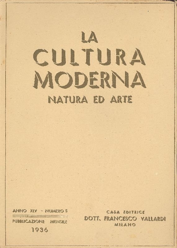 La cultura moderna. Natura ed arte. Maggio 1936 - N. … | Immagine principale