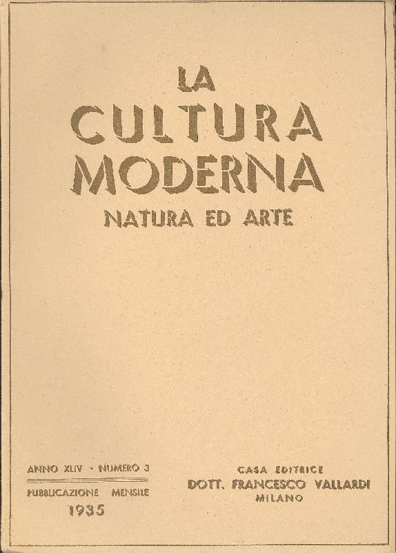 La cultura moderna. Natura ed arte. Marzo 1935 - N. … | Immagine principale