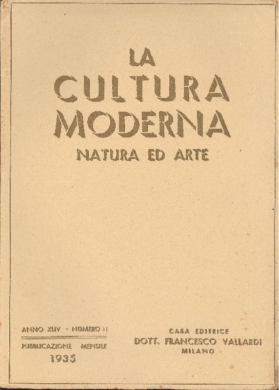 La cultura moderna. Natura ed arte. Novembre 1935 - N. … | Immagine principale