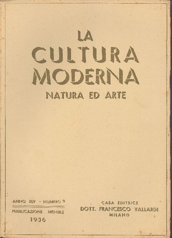 La cultura moderna. Natura ed arte. Settembre 1936 - N. … | Immagine principale