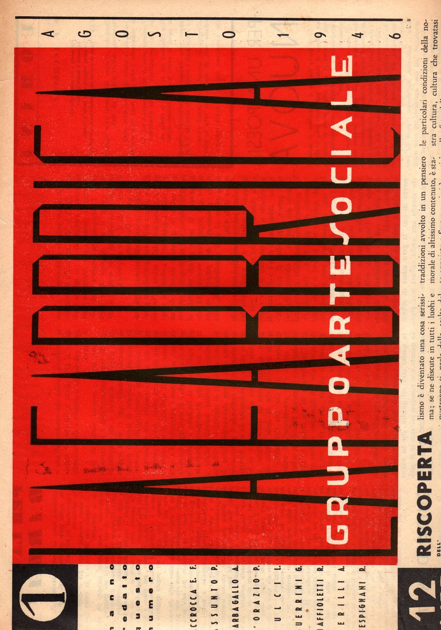 La Fabbrica. Gruppo Arte Sociale, n. 1 (Agosto) | Immagine principale