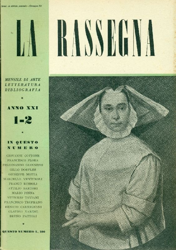 La Rassegna. Gennaio-Febbraio 1952, Anno XXI, N. 1-2 | Immagine principale