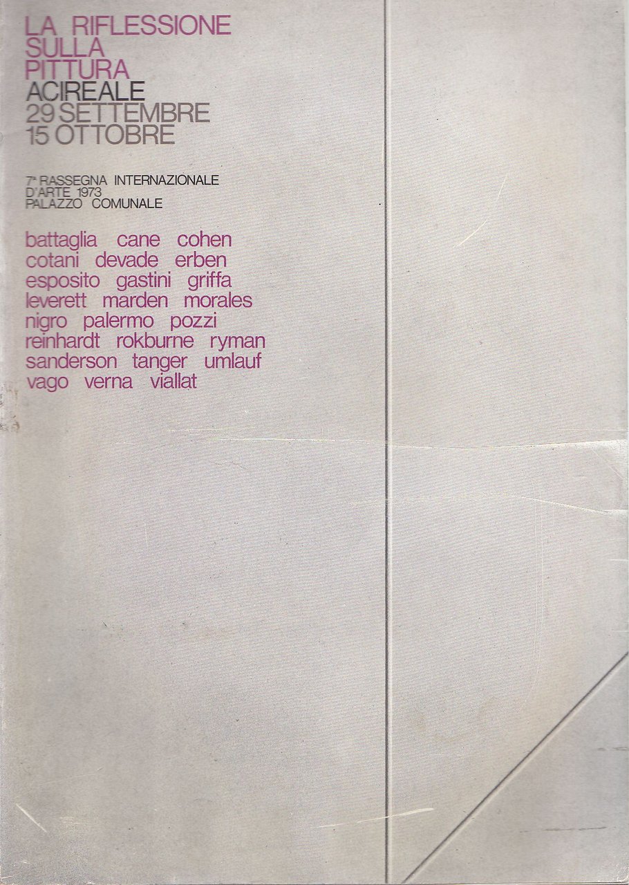 La riflessione sulla pittura. Acireale 29 settembre 15 Ottobre | Immagine principale