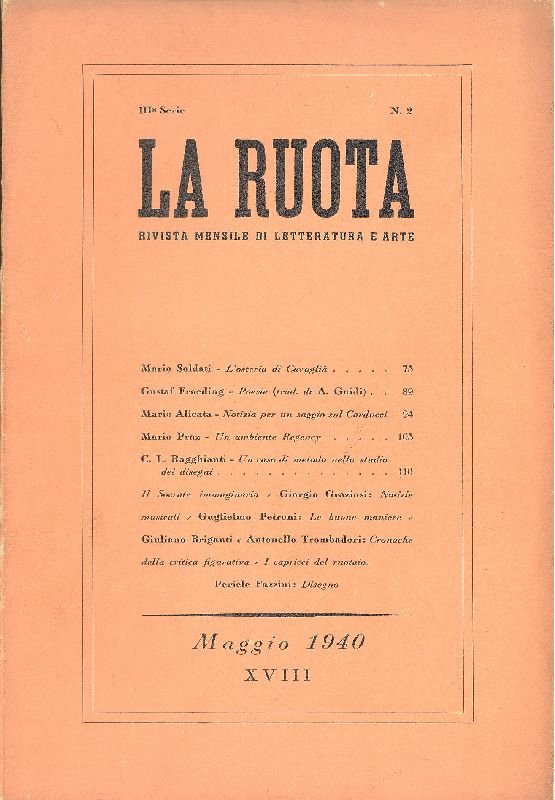 La Ruota. III serie, Numero 2, Maggio 1940 | Immagine principale