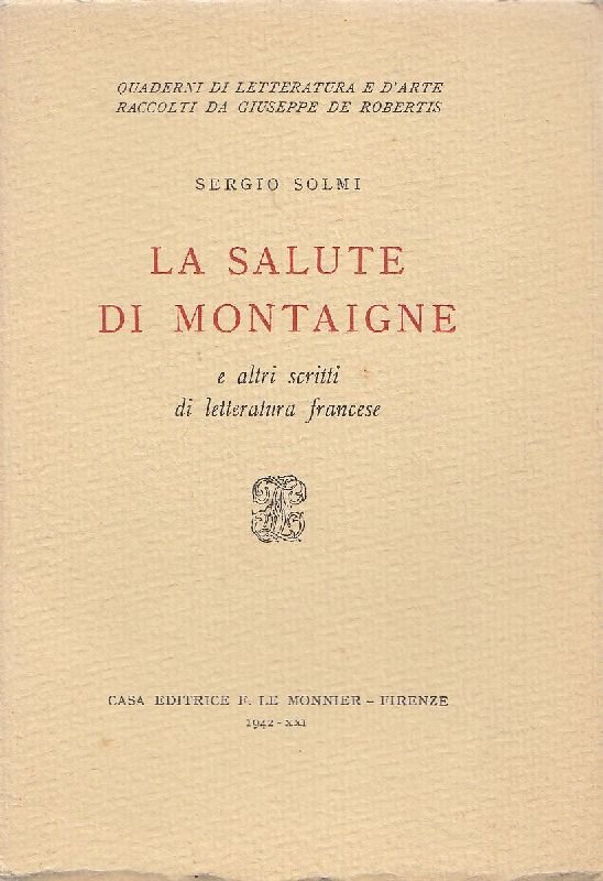 La salute di Montaigne e altri scritti di letteratura francese | Immagine principale