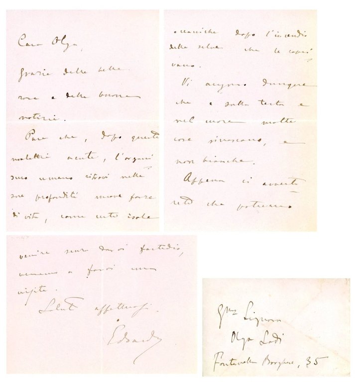 Lettera autografa indirizzata a Olga Ossani | Immagine Gallery 2