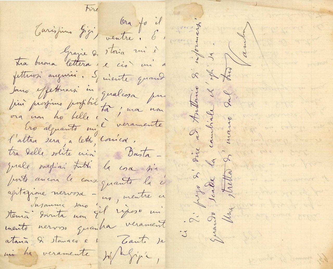 Lettera autografa inviata a Luigi Lodi, 1899 | Immagine principale