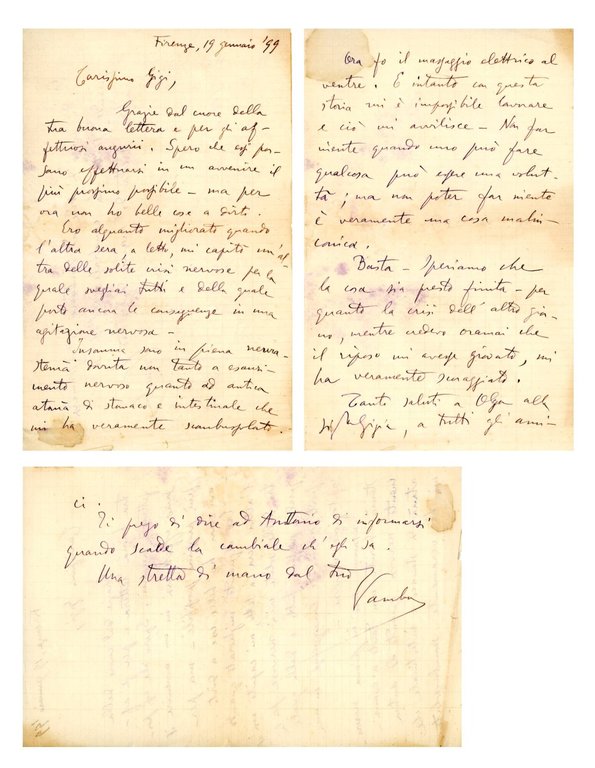 Lettera autografa inviata a Luigi Lodi, 1899 | Immagine Gallery 2