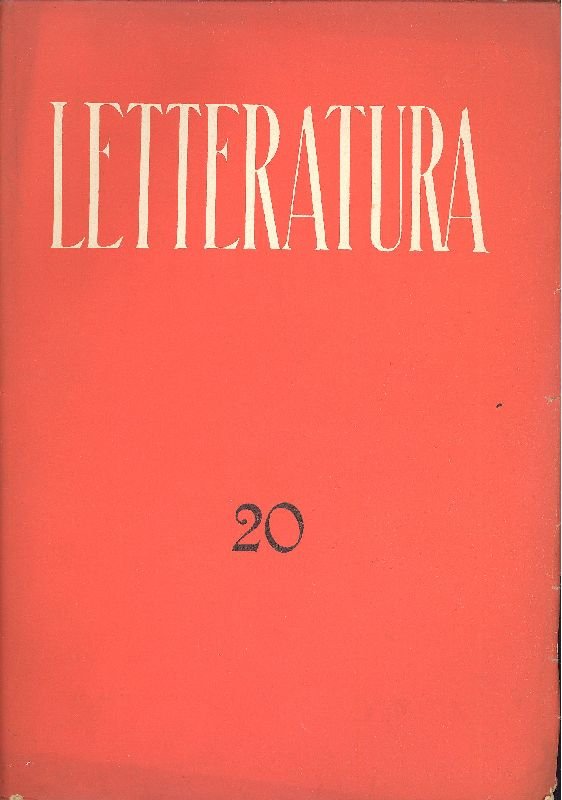 Letteratura. Ottobre-Dicembre 1941 - N. 20 | Immagine principale