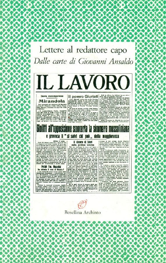 Lettere al redattore capo. Dalle carte di Giovanni Ansaldo | Immagine principale