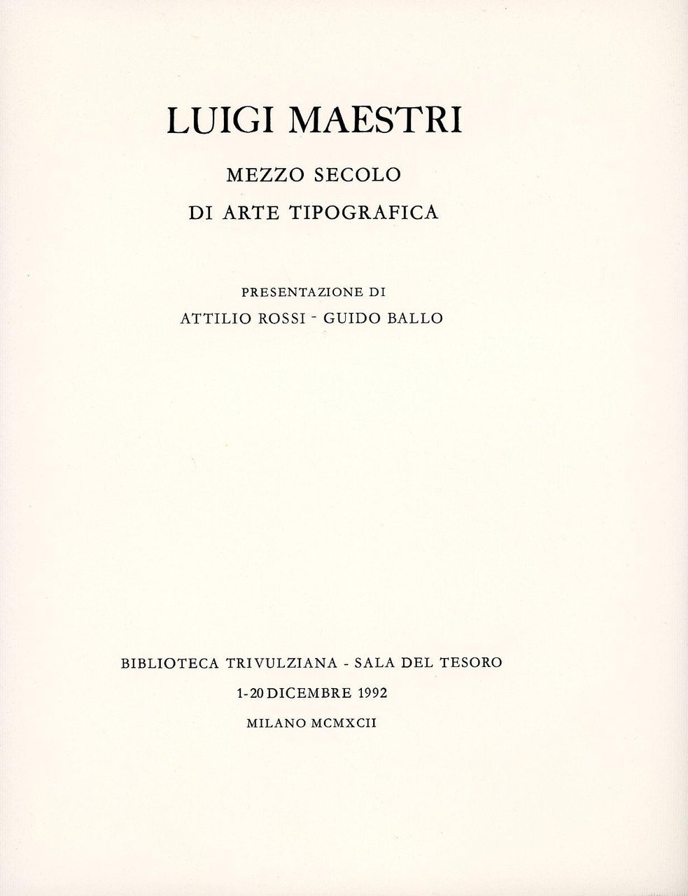 Luigi Maestri. Mezzo secolo di arte tipografica | Immagine principale