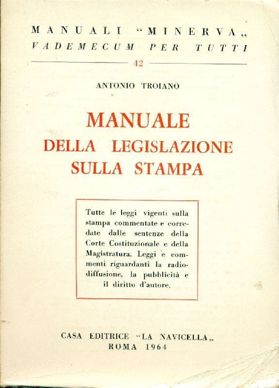 Manuale della legislazione sulla stampa | Immagine principale