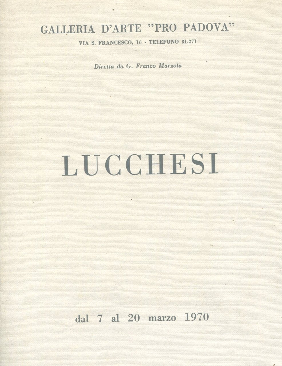 Mario Lucchesi. Personale di pittura | Immagine principale