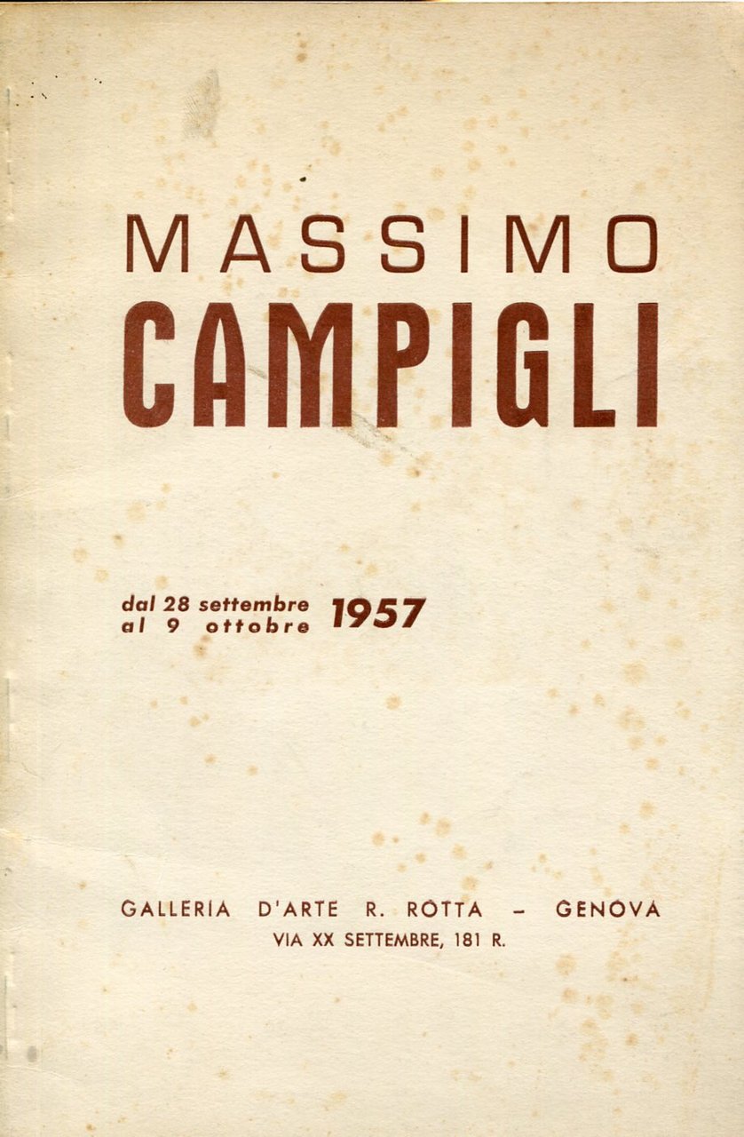 Massimo Campigli. Galleria D'arte R. Rotta, 1957 | Immagine principale