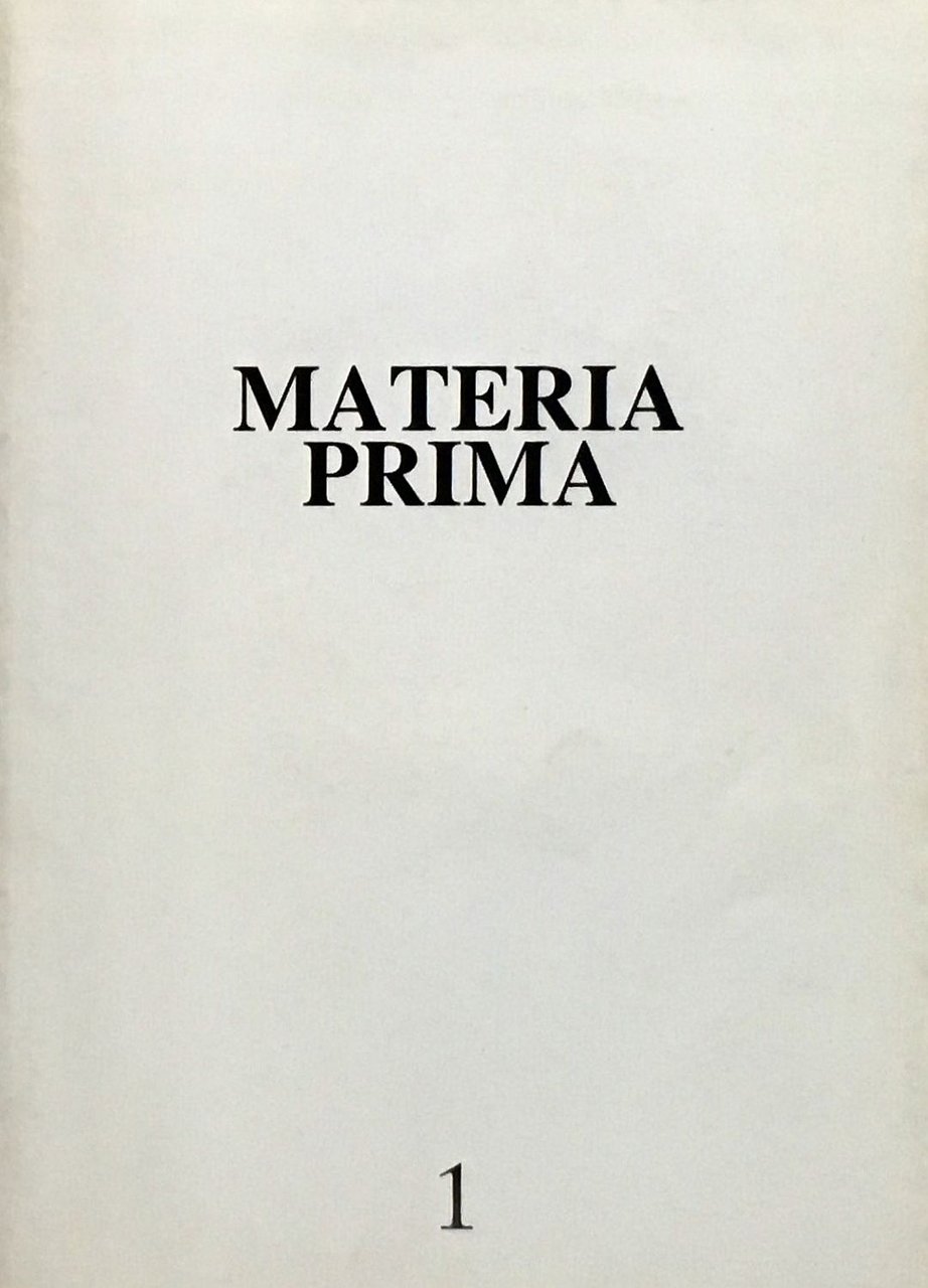 Materia prima. Aperiodico d'arte e di letteratura | Immagine principale