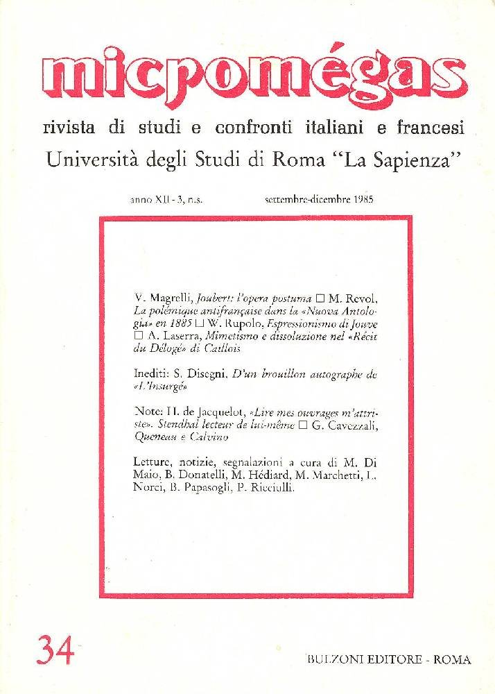 Micromegas. Settembre-Dicembre 1985 | Immagine principale