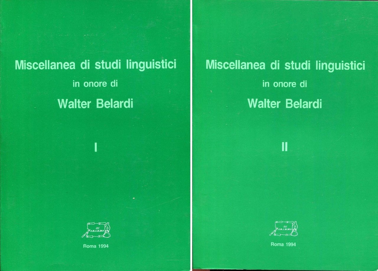 Miscellanea di studi linguistici in onore di Walter Belardi | Immagine principale
