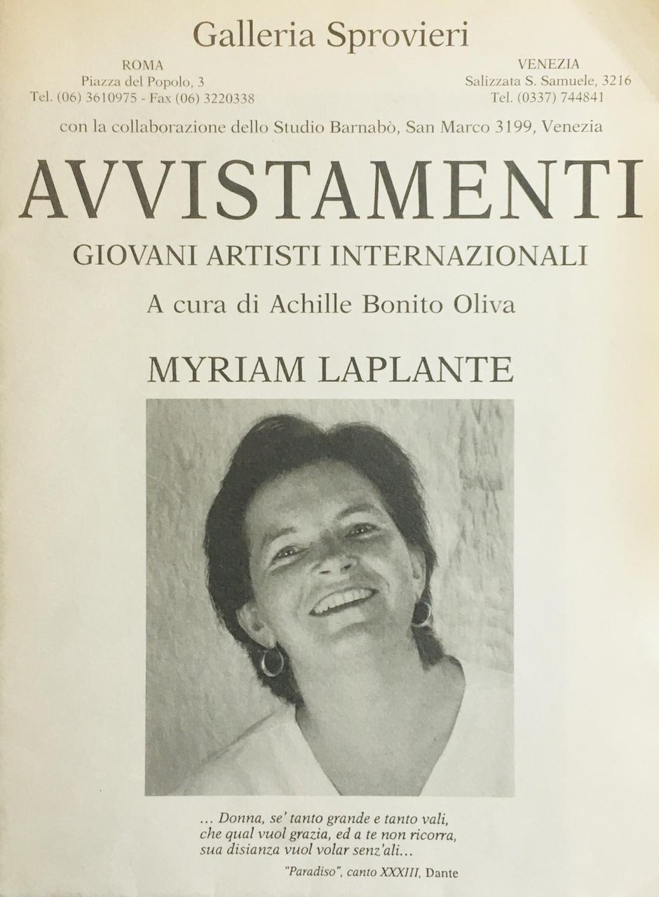 Myriam Laplante. Avvistamenti. Giovani Artisti Internazionali a cura di Achille … | Immagine principale