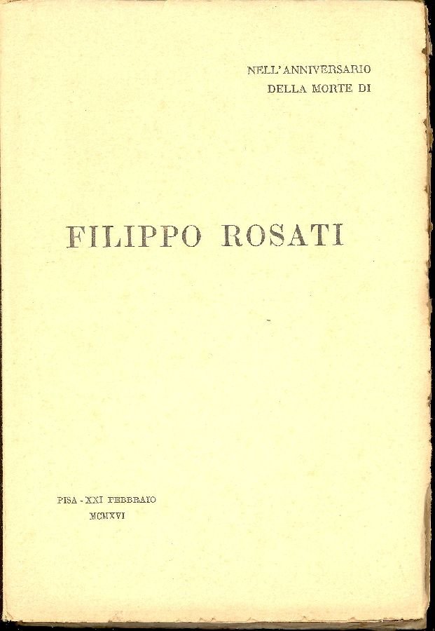 Nell'anniversario della morte di Filippo Rosati | Immagine principale