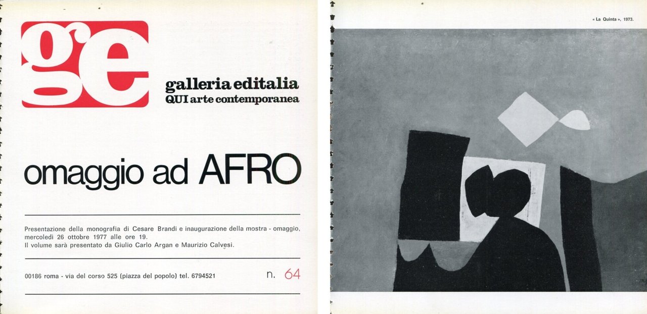 Omaggio ad Afro. Galleria Editalia 1977 | Immagine principale