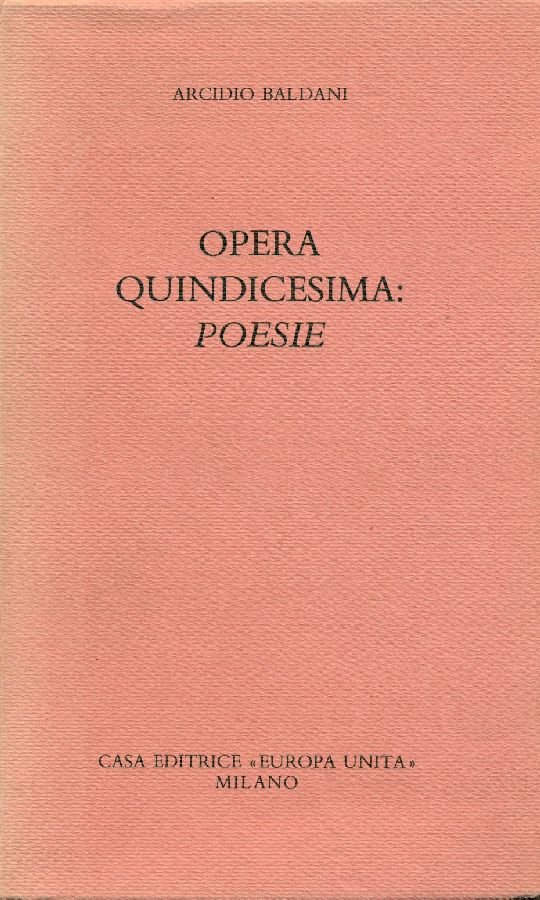 Opera quindicesima: poesie | Immagine principale