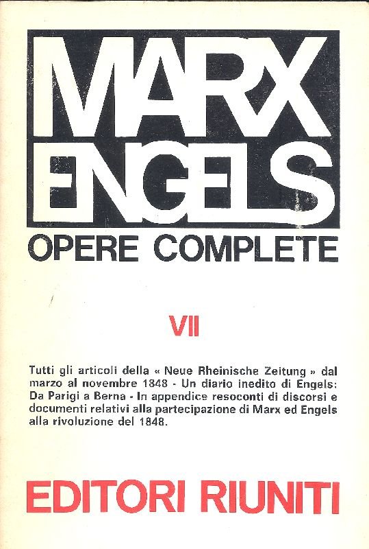 Opere complete (VII) - marzo, novembre 1848 | Immagine principale