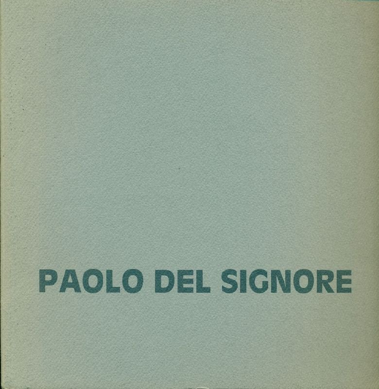 Paolo Del Signore. Opere pittoriche 1987-1990 | Immagine principale
