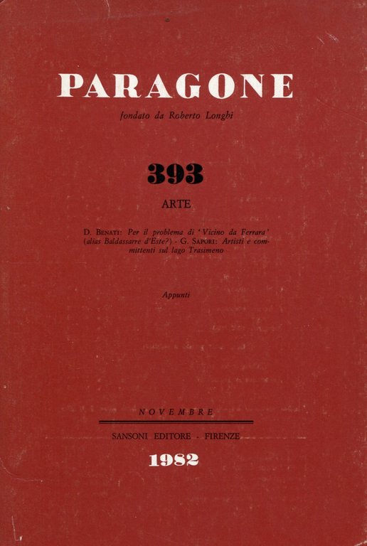 PARAGONE. Arte. Anno XXXIII - Numero 393 - Novembre 1982 | Immagine Gallery 2