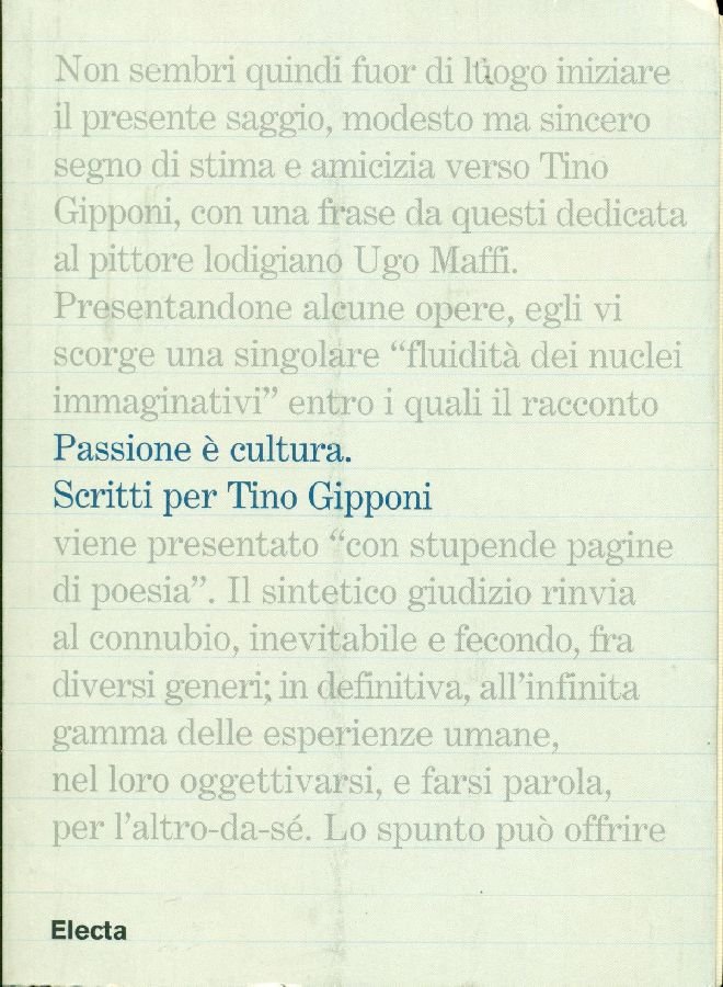 Passione è cultura. Scritti per Tino Gipponi | Immagine principale