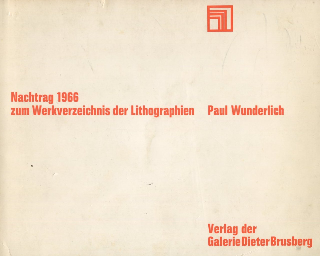 Paul Wunderlich. Nachtrag 1966 zum Werkverzeichnis der Lithographien | Immagine principale
