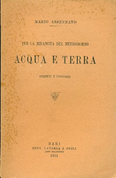 Per la rinascita del Mezzogiorno. Acqua e terra | Immagine principale