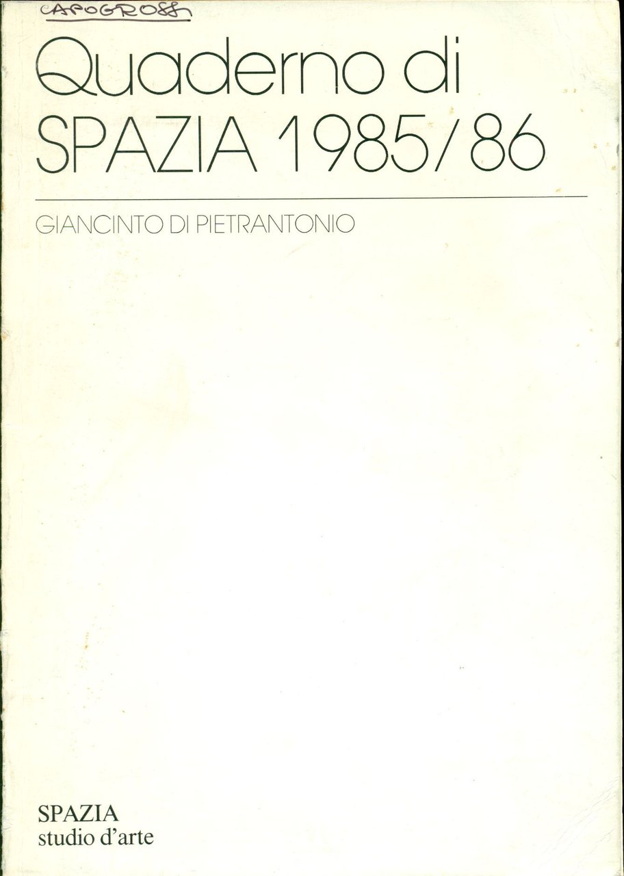 Quaderno di Spazia 1985/86