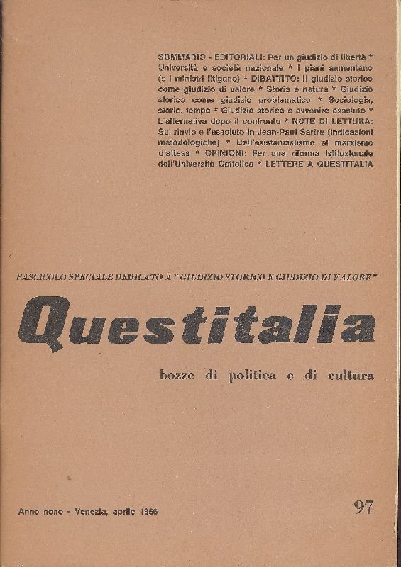 Questitalia. Anno 9, Aprile 1966, Numero 97 | Immagine principale
