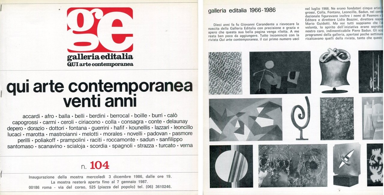 QUI arte contemporanea. Venti anni | Immagine principale