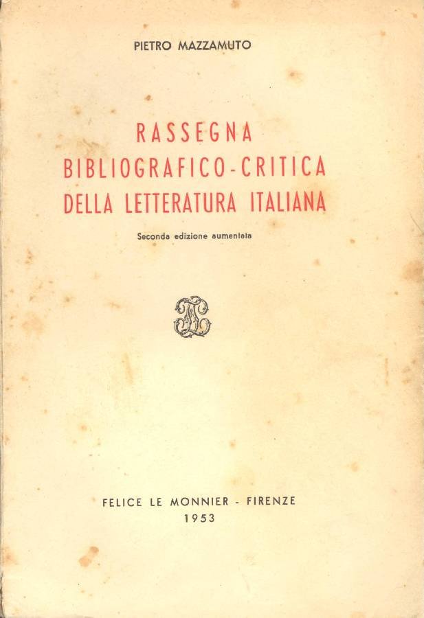 Rassegna bibliografico-critica della letteratura italiana | Immagine principale
