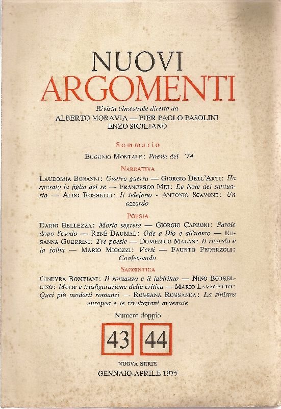 Rivista bimestrale diretta da Alberto Moravia, Pier Paolo Pasolini, Enzo … | Immagine principale