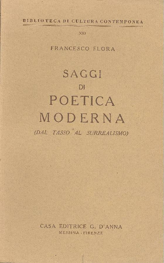 Saggi di poetica moderna (dal Tasso al Surrealismo) | Immagine principale