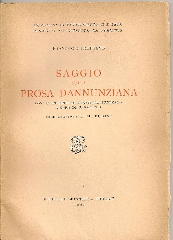 Saggio sulla prosa dannunziana | Immagine principale