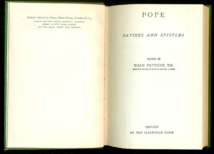 Satires and epistles | Immagine principale