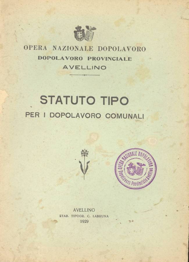 Statuto tipo per i dopolavoro comunali | Immagine principale