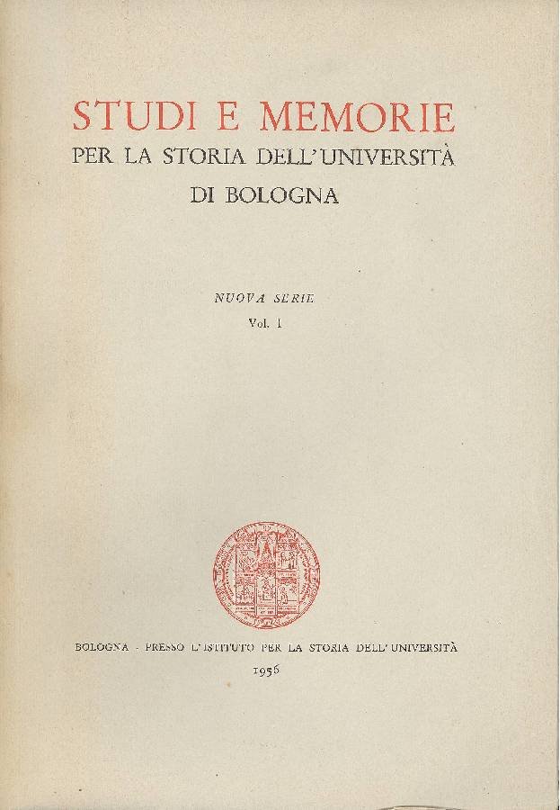 Studi e memorie per la storia dell'Università di Bologna | Immagine principale