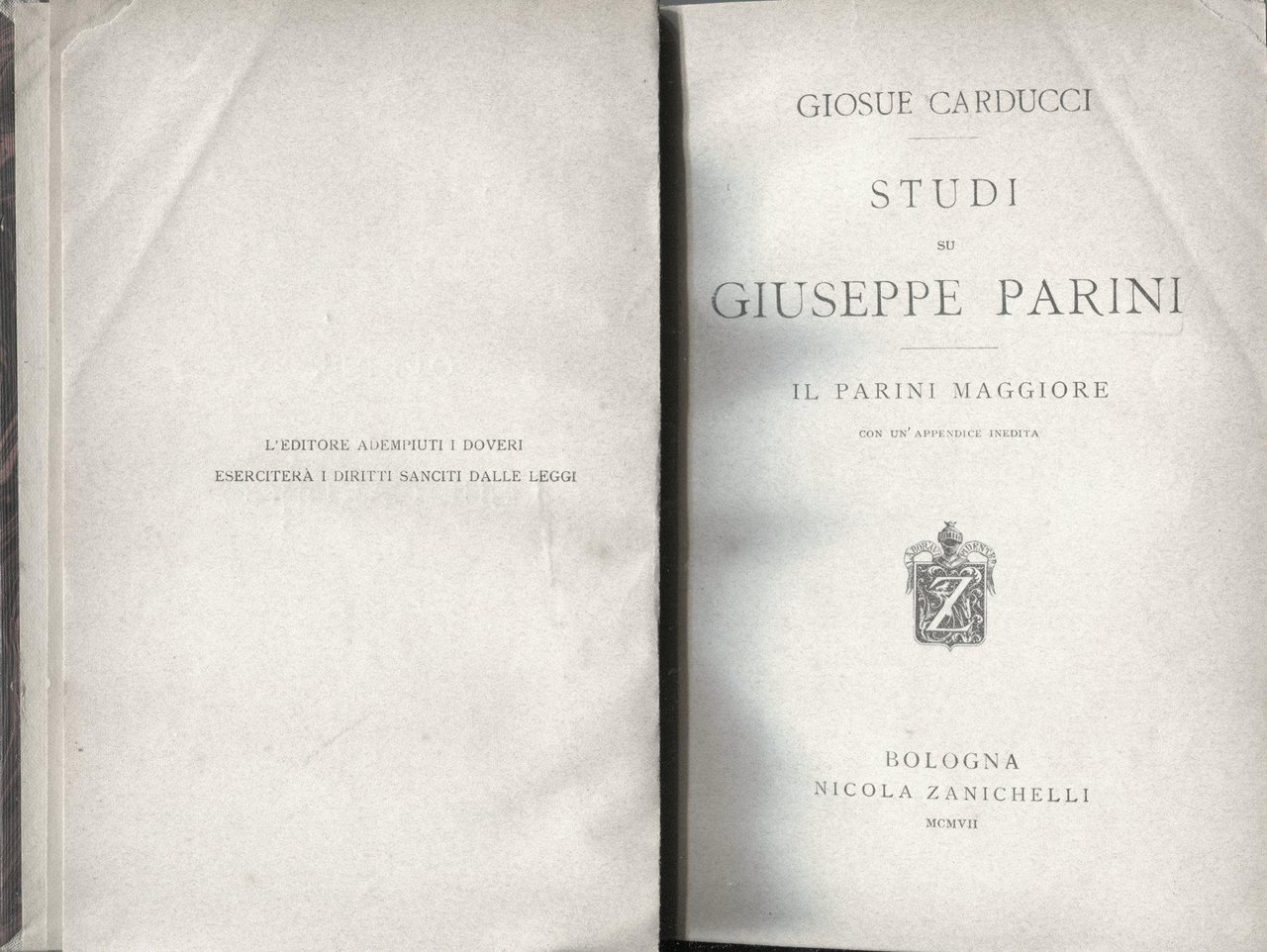 Studi su Giuseppe Parini. Il Parini maggiore | Immagine principale