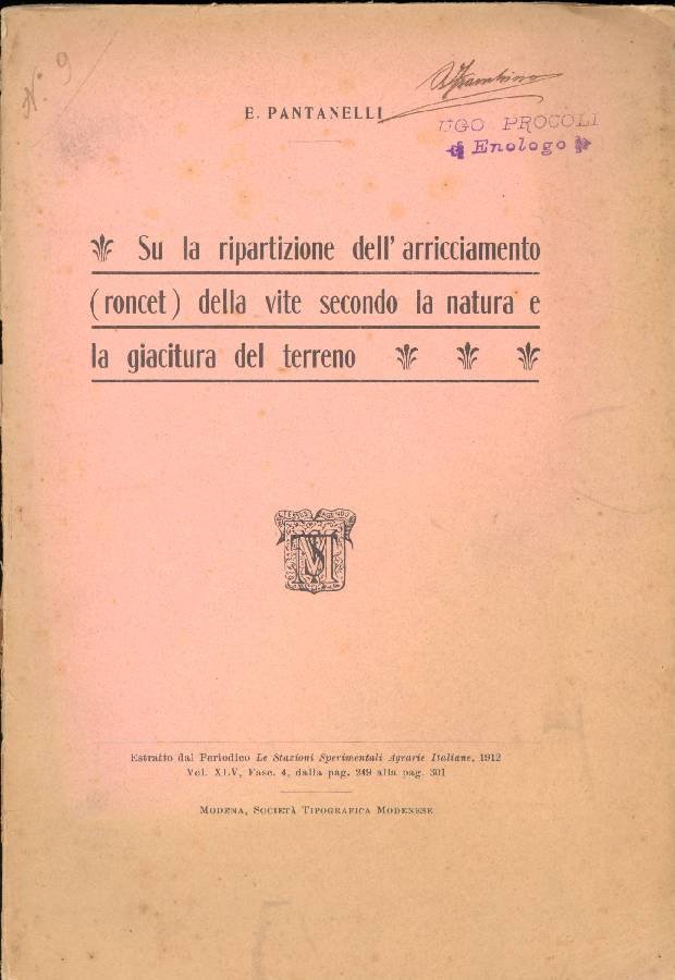 Su la ripartizione dell'arricciamento (roncet) della vite secondo la natura … | Immagine principale
