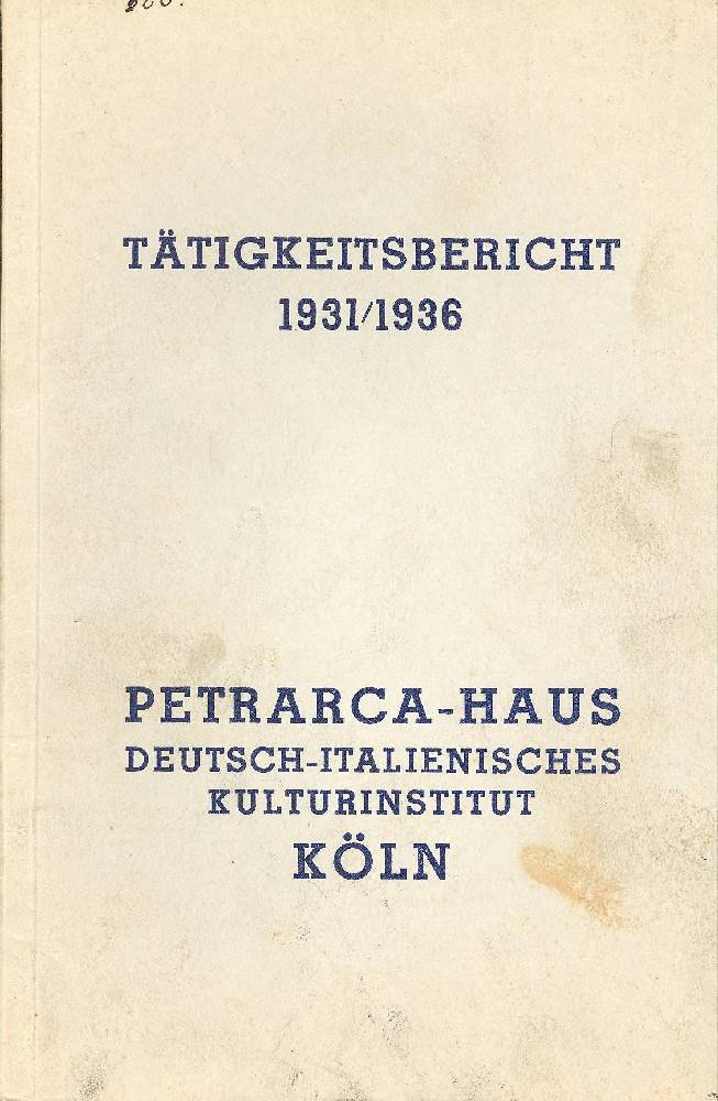 Tatigkeitsbericht 1931/1936 | Immagine principale