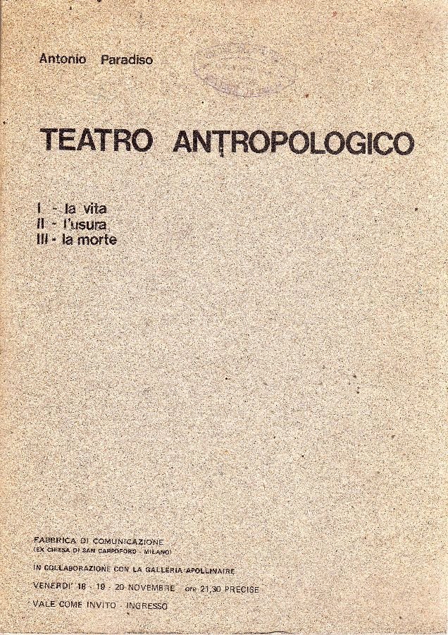 Teatro antropologico | Immagine principale