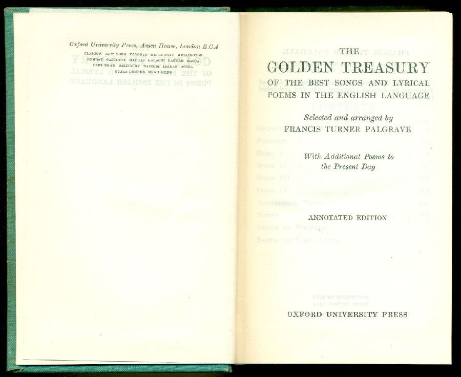 The golden treasury of the best songs and lyrical poems … | Immagine principale