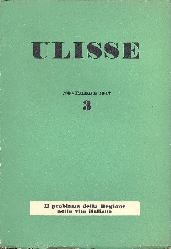 Ulisse. Il problema della Regione nella vita italiana. Novembre 1947, … | Immagine principale