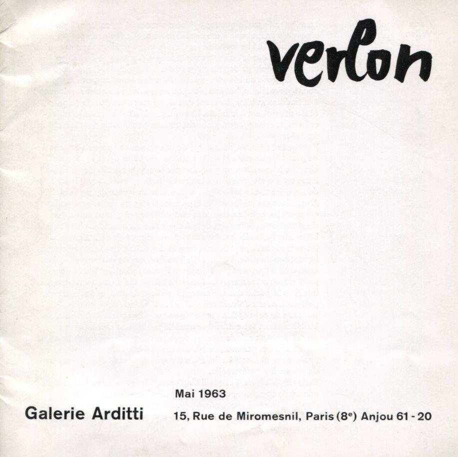 Verlon, Brochure di mostra, Paris, 1963 | Immagine principale