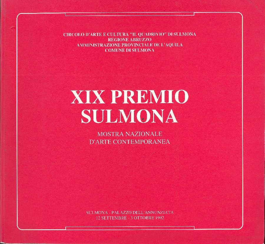 XIX Premio Sulmona. Mostra nazionale d'arte contemporanea | Immagine principale