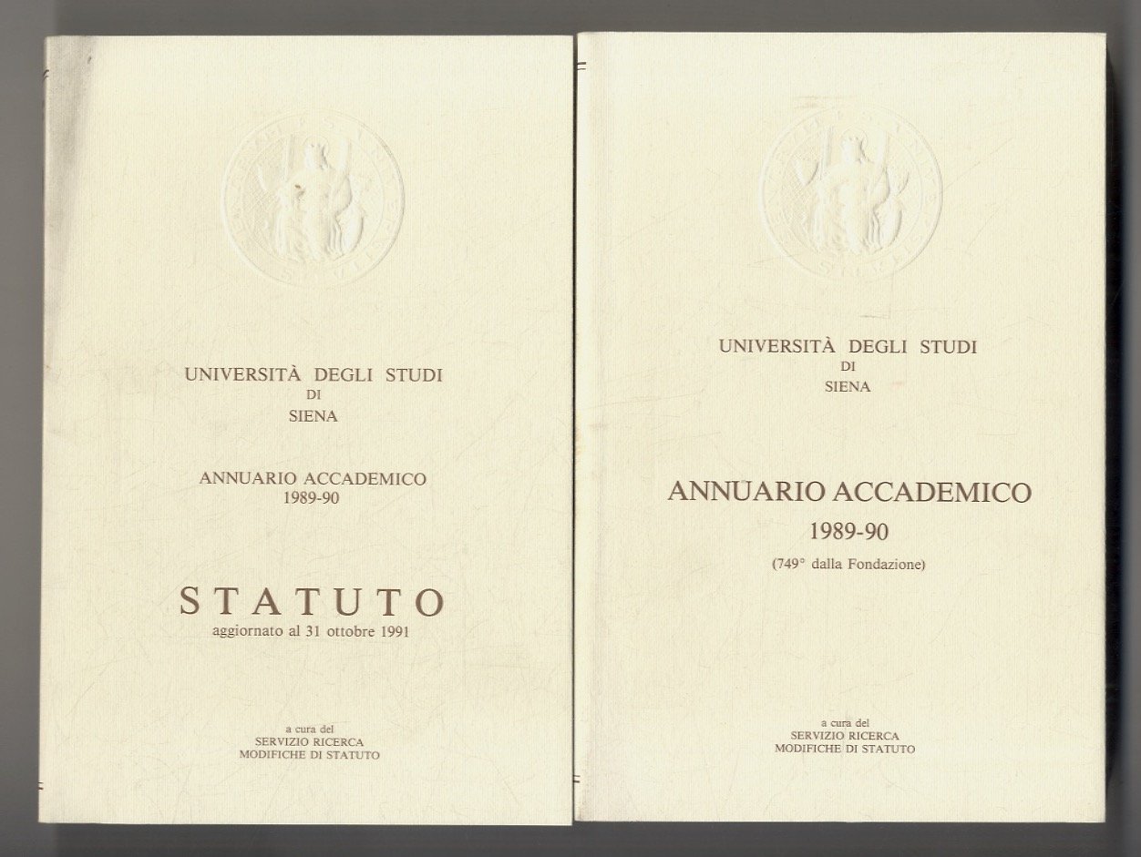 [1:] Annuario accademico 1989-90. [2:] Statuto, aggiornato al 31 ottobre …